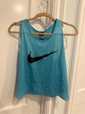 Nike Women's Teal Mesh Tank with Black Swoosh